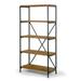 Ailis 67-inch Pine Wood 5-shelf Etagere Bookcase with Metal Frame