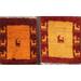 Set Of 2 Persian Authentic Gabbeh Area Rug Hand-knotted Wool Carpet - 1'3" x 1'4" Square