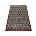 Shahbanu Rugs Red Colorful Afghan Baluch All Over Design Hand Knotted Pure Wool Oriental Rug (3'3" x 5'0") - 3'3" x 5'0"