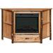 Hickory Log TV Stand with Fireplace