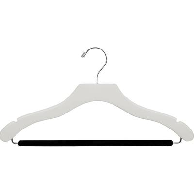 White Wavy Suit Hanger with Non-slip Bar (Box of 25)