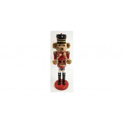 Santa's Workshop Teddy Bear Drummer Nutcracker 14" - 14