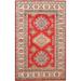 Kazak Traditional Oriental Area Rug Wool Hand-knotted Geometric Carpet - 3'4" x 4'10"