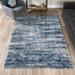 ADDISON Borealis Plush Abstract Shag Blue/Gray/Ivory Area Rug (3'3"X5'1") - 3'3"X5'1"