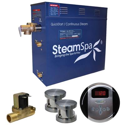 SteamSpa Oasis 10.5 KW QuickStart Steam Bath Generator Package with Built-in Auto Drain in Brushed Nickel
