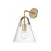 Mitzi by Hudson Valley Karin 1-light Aged Brass Wall Sconce, Clear Glass