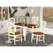 East West Furniture Modern Dining Table Set- a Wooden Table and Kitchen Dining Chairs, Buttermilk & Cherry (Pieces Option)