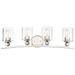 Lavery Studio 5 Polished Nickel & Clear Glass 4 Light Bath Bar