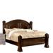 Wooden Queen Size Bed with Intricate Trimmed Headboard, Brown