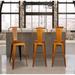 30" High Back Metal Barstool with Black/Brown Leather Cushion-1 Pcs