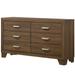 Transitional Style Wooden Dresser with 2 Drawers and Metal Handles, Brown