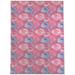 BOHO FLORAL DANCE DARK PINK Area Rug by Terri Ellis