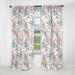 Designart 'Pattern with Swallow Birds & Flowers' Traditional Blackout Curtain Single Panel