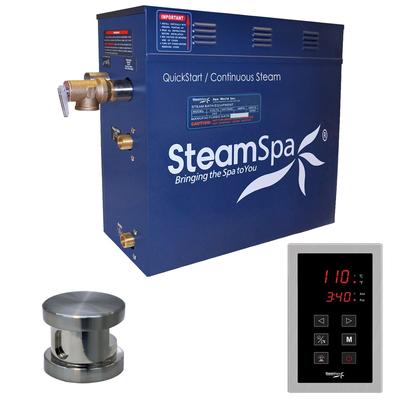 SteamSpa Oasis 6 KW QuickStart Steam Bath Generator Package in Brushed Nickel