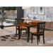 East West Furniture Modern Dining Table Set- a Wooden Table and Kitchen Dining Chairs, Black & Cherry (Pieces Option)
