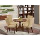 East West Furniture 5 Piece Dining Table Set- a Round Kitchen Table and 4 Linen Fabric Dining Chairs, (Finish Options)