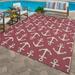 Gertmenian Paseo Maritime Red Nautical Anchor Indoor/ Outdoor Area Rug