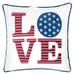 Love Independence Day Embroidery 20" Square Decorative Throw Pillow