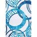 LaDole Rugs European Rings Geometric Soft Area Rug Runner Rug in Blue White 3x5