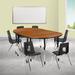 Mobile 76" Oval Wave Flexible Activity Table Set with 18" Student Stack Chairs