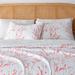 Luxurious Cherry Blossom Floral Microfiber Quilt Set With Shams