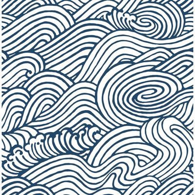 NuWallpaper Navy Saybrook Peel & Stick Wallpaper - 216in x 20.5in x 0.025in