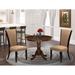 East West Furniture Kitchen Table & Chairs Set - a Round Dining Table with Pedestal and Parsons Chairs (FINISH & PIECES OPTION)