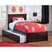 AFI Nantucket Twin Size Platform Bed with Footboard and Twin Trundle in Espresso