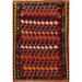 Geometric Gabbeh Red Persian Area Rug Handmade Oriental Carpet - 4'0" x 5'10"