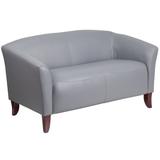 LeatherSoft Loveseat with Wood Feet