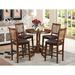 East West Furniture 5 Piece Dining Table Set Includes a Round Kitchen Table and 4 Dining Chairs, Mahogany (Seat Options)