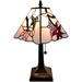 Tiffany Style Mini Accent Lamp Mission 15" Tall Stained Glass Pink Hummingbird Nightstand Office AM211TL08B Amora Lighting