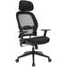 Back and Mesh Seat Chair with Adjustable Headrest