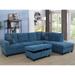 3-Pieces Sectional Sofa Set,Right Facing,Blue Velve(122B)