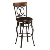 Linon Circle of Life Brown Faux Leather Bar Stool