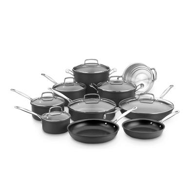 Cuisinart Chef's Classic Nonstick Hard Anodized 17-piece Cookware Set, Black