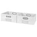 Noble Connect Set of 2 Half-Size Foldable Fabric Storage Bins- White