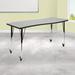 Mobile 26"W x 60"L Rectangular Wave Collaborative Grey Adjustable Activity Table