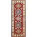 Geometric Kazak Oriental Runner Rug Wool Handmade Staircase Carpet - 2'1" x 5'10"