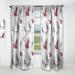 Designart 'Pattern with Birds' Farmhouse Curtain Single Panel