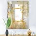 Designart 'Capital Gold Botanical Bliss 5' Glam Mirror - Modern Accent Printed Mirror