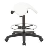 Backless Stool with Height-adjustable Saddle Seat
