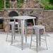 4 Pack 30" High Backless Metal Indoor-Outdoor Barstool with Square Seat