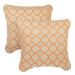 Moroccan Orange Indoor/ Outdoor Corded Square Throw Pillows with Sunbrella Fabric (Set of 2)