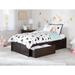 Concord Twin XL Platform Bed with Footboard and 2 Drawers in Espresso