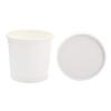 50 Pack 12oz Paper Ice Cream Dessert Soup Food Storage Meal Prep Cups with Lids - White