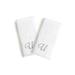 Copper Grove Belgrad 2-piece White Turkish Cotton Hand Towels with Grey Script Monogrammed Initial