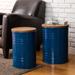 Glitzhome Set of 2 Industrial Farmhouse Outdoor Storage Ottomans Side Tables