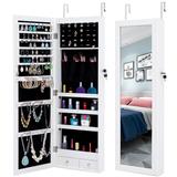 Walled Jewelry Storage Mirror Cabinet With LED Lights