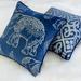 Yara Velvet with Applique 20" Square Decorative Throw Pillow 2PK